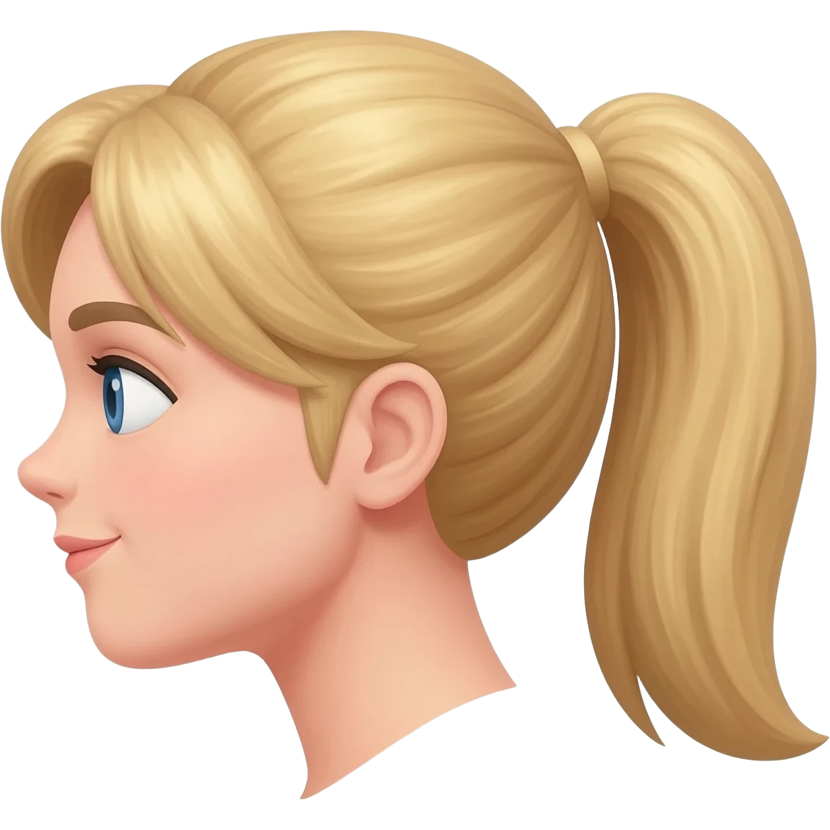 a white girl who has a ponytail behind emoji