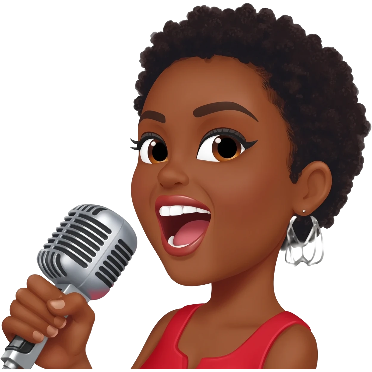 Gonemili Grace chante avec un micro en main emoji