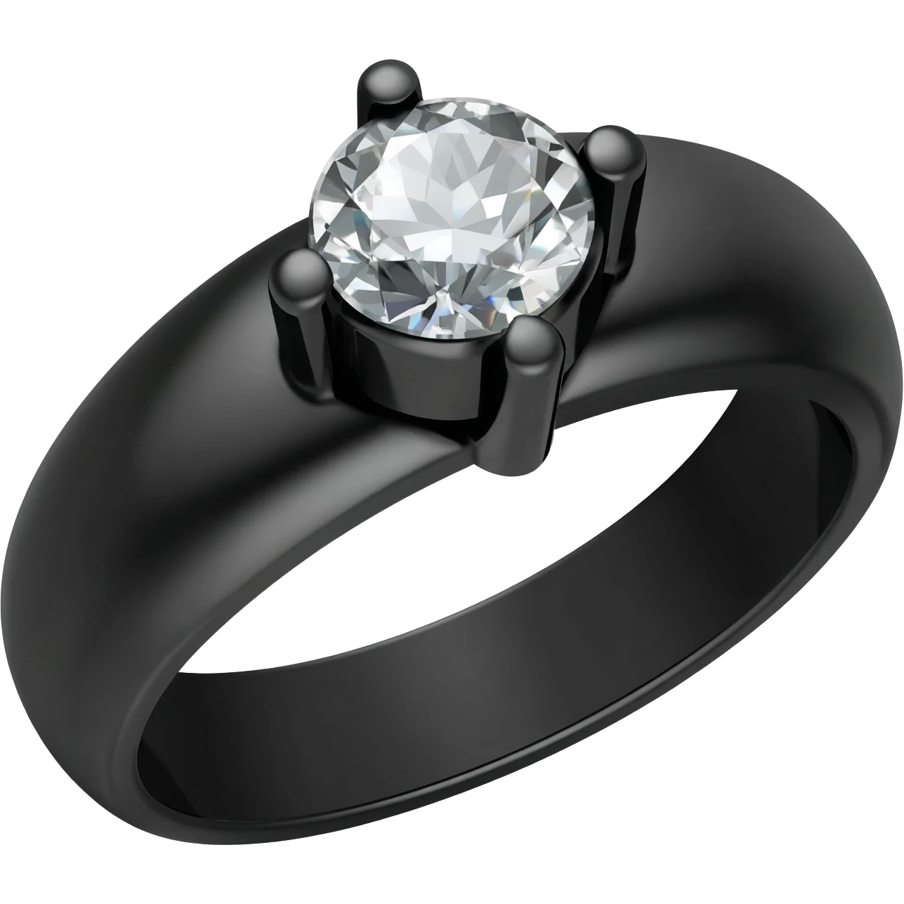 A Obsidian ring,with a Moisanite gem in the center emoji