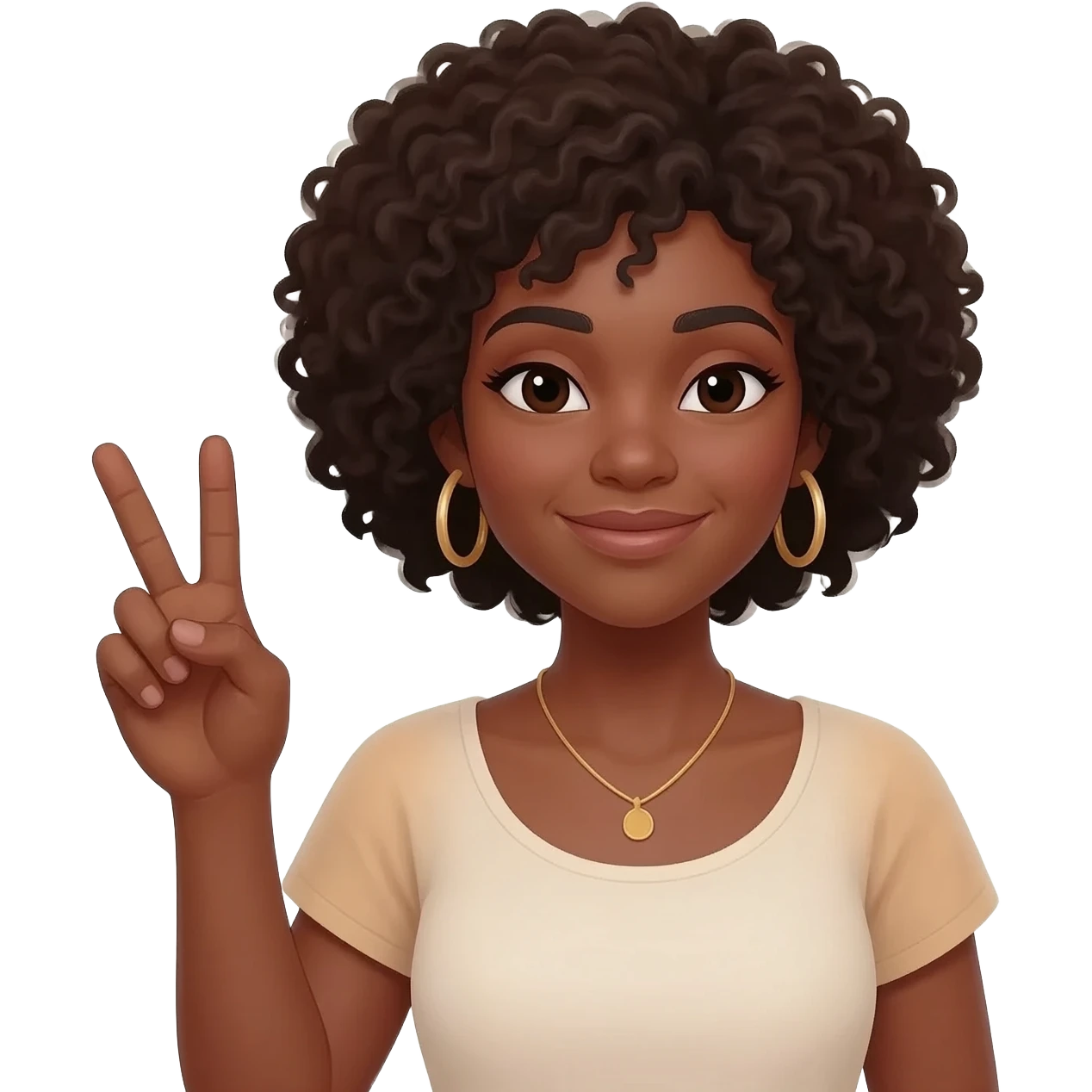 african american lady putting up peace sign emoji
