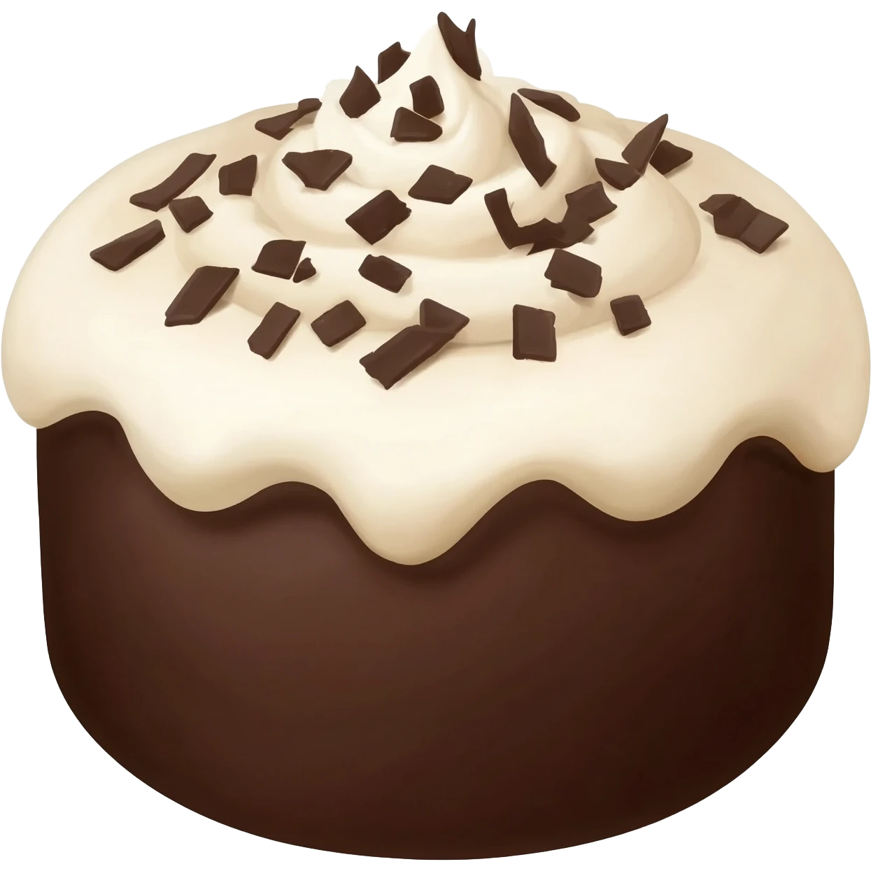 Chocolate cake with white cream emoji