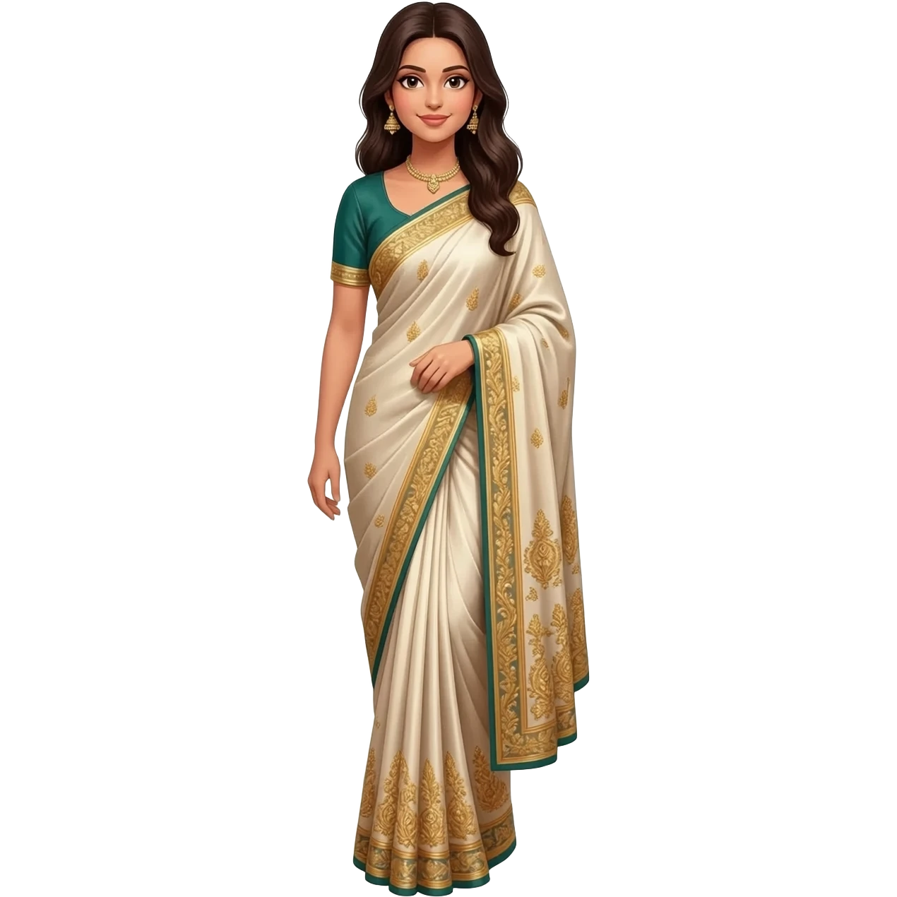 full image of a woman in a saree emoji