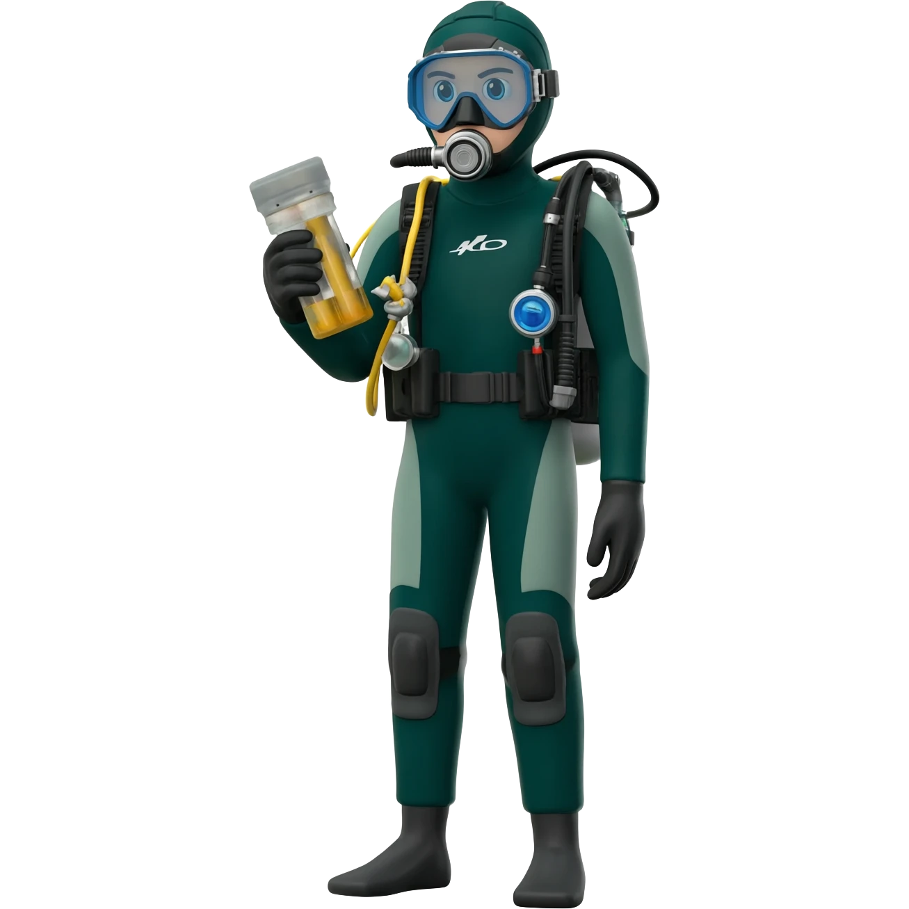 scuba diver with research equipment emoji
