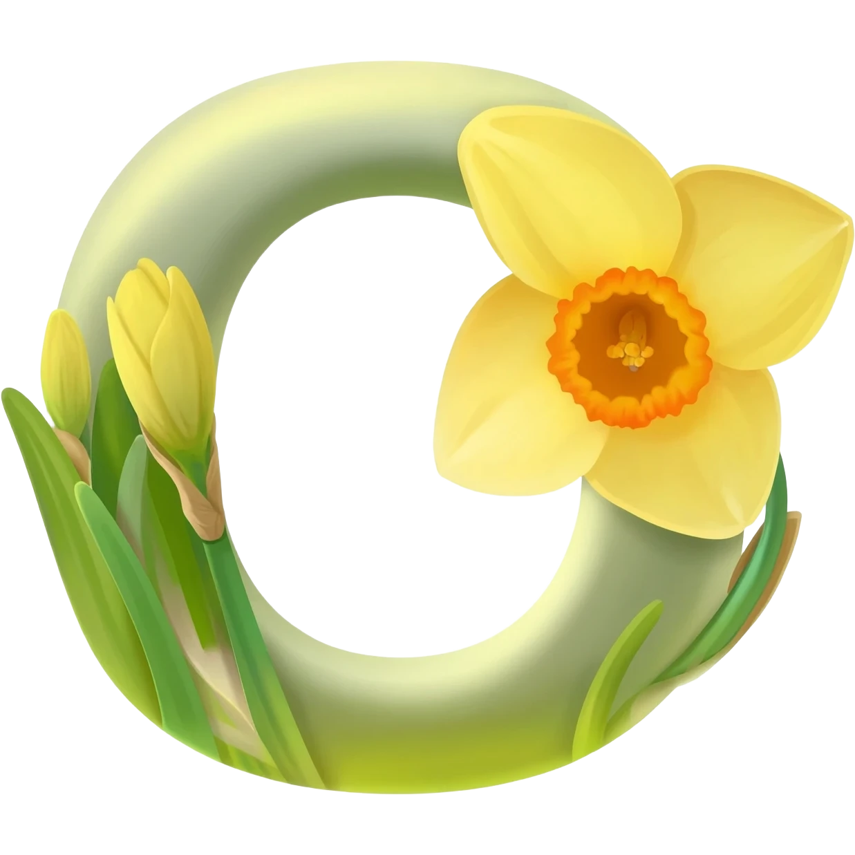 БУКВА O С НАРЦЫССАМИ emoji