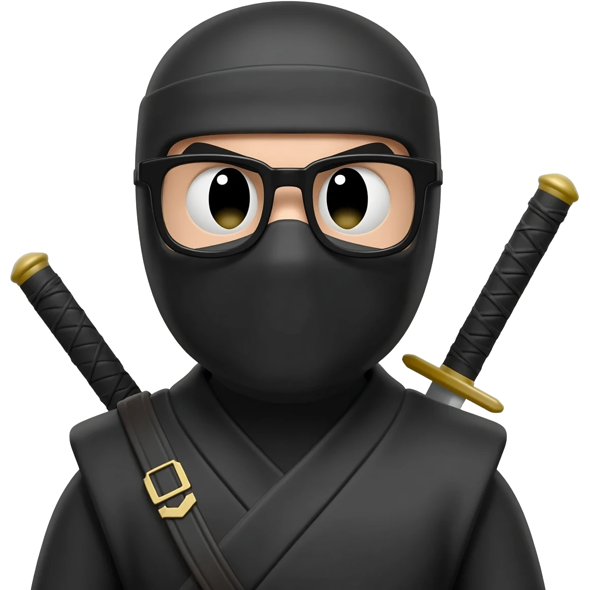 ninja con lentes de frente emoji