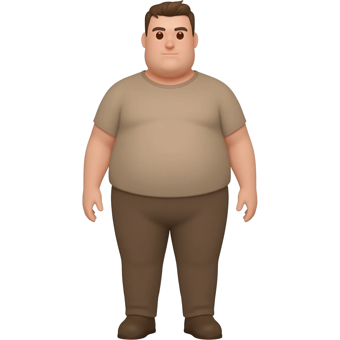 Obese light brown man standing emoji