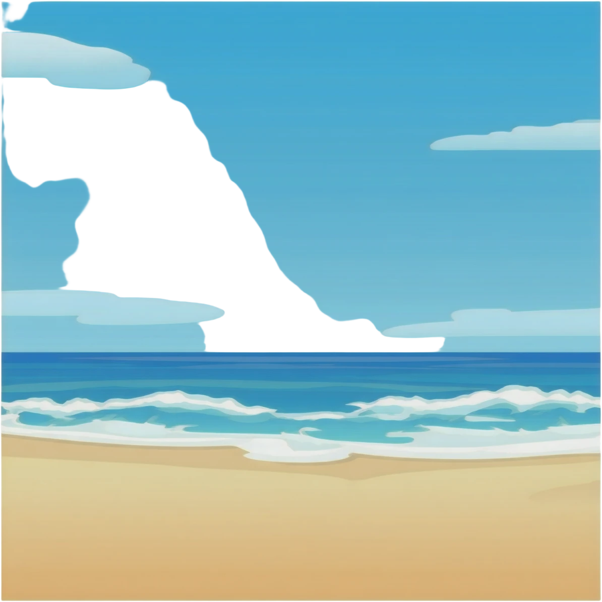 a full view of Ocean from the beach emoji
