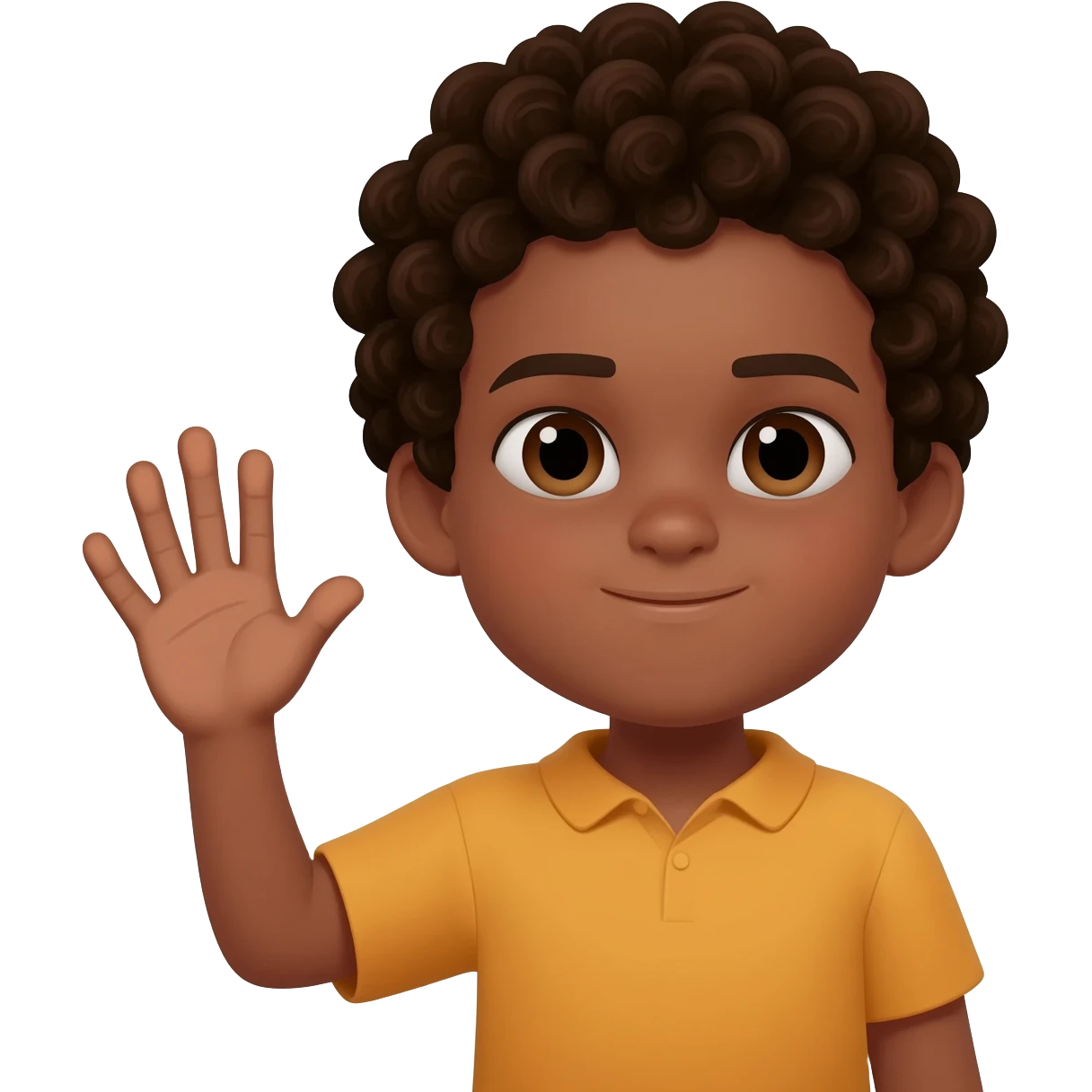sad black boy waving curly hair emoji