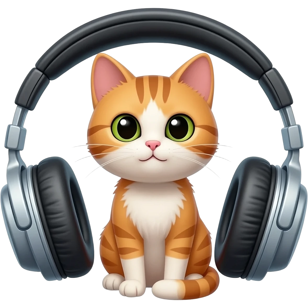cat sit in headphones emoji