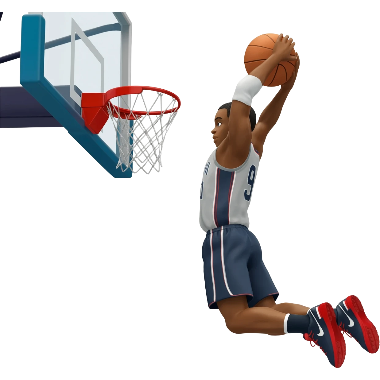 #9 basketball player dunking emoji