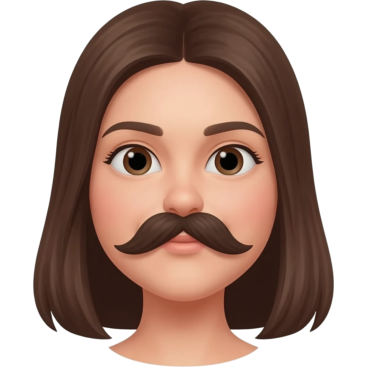 Girl with mustache emoji