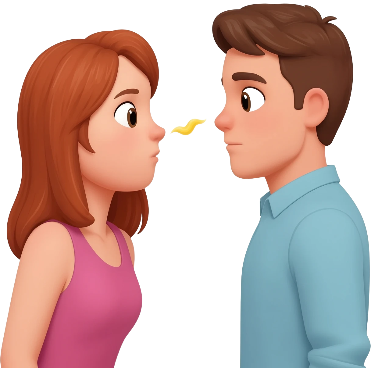 Girlfriend farting on boyfriend emoji