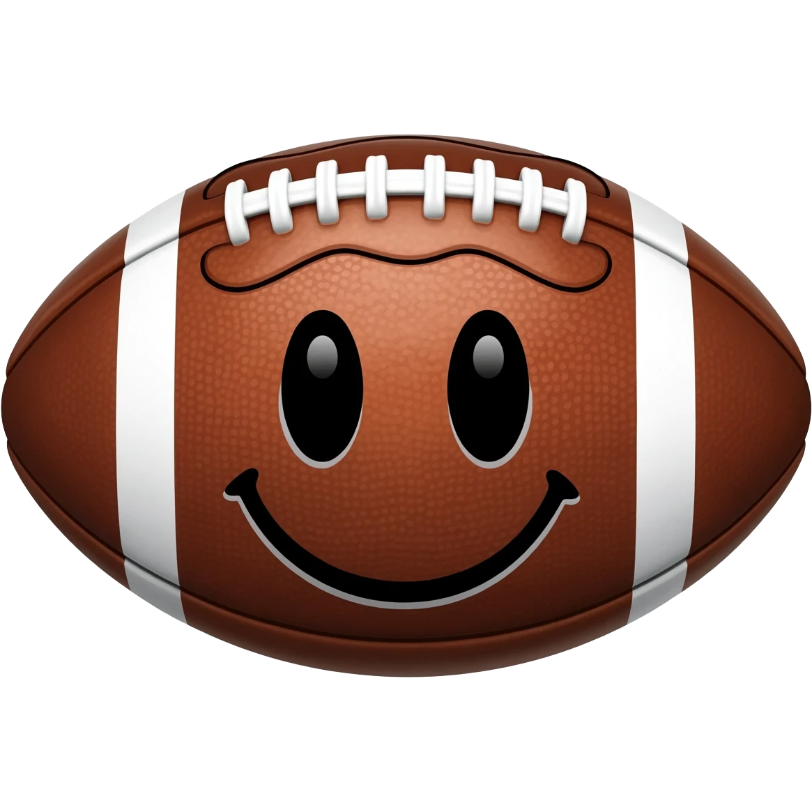 A football emoji with smilling face emoji