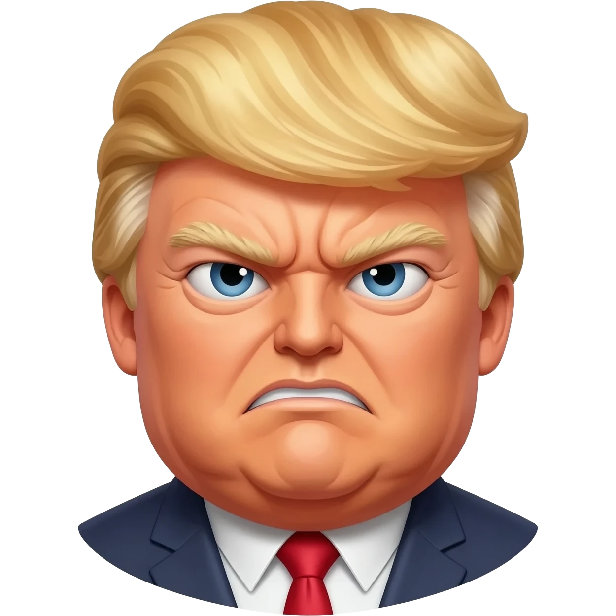an angry old and fat President Donald Trump in a realistic style emoji