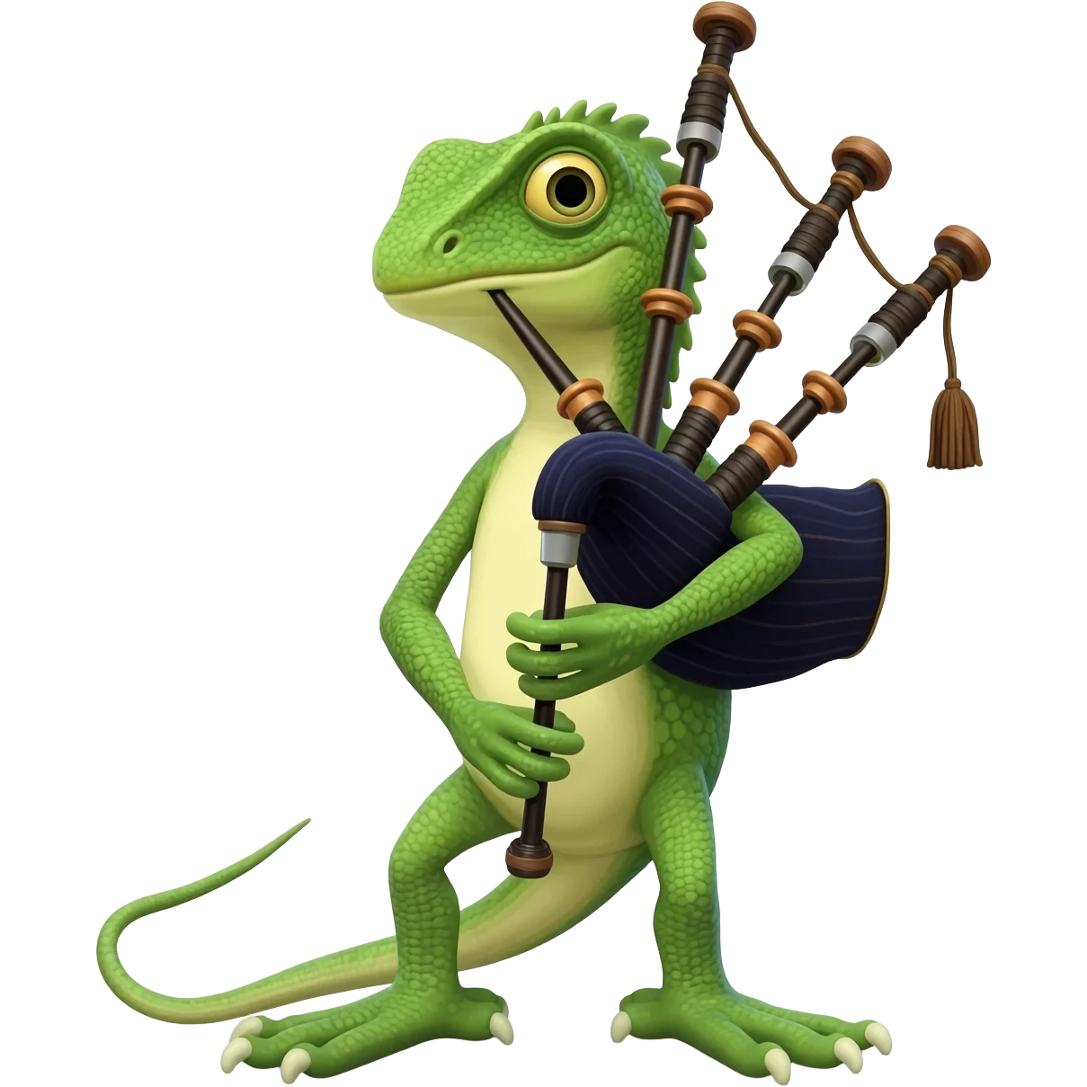 tom the lizard playing bagpipes emoji