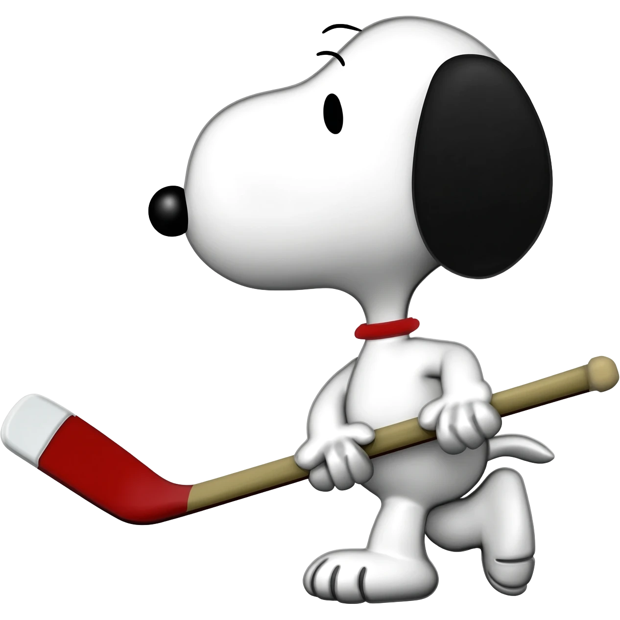 snoopy with a hockey stick emoji