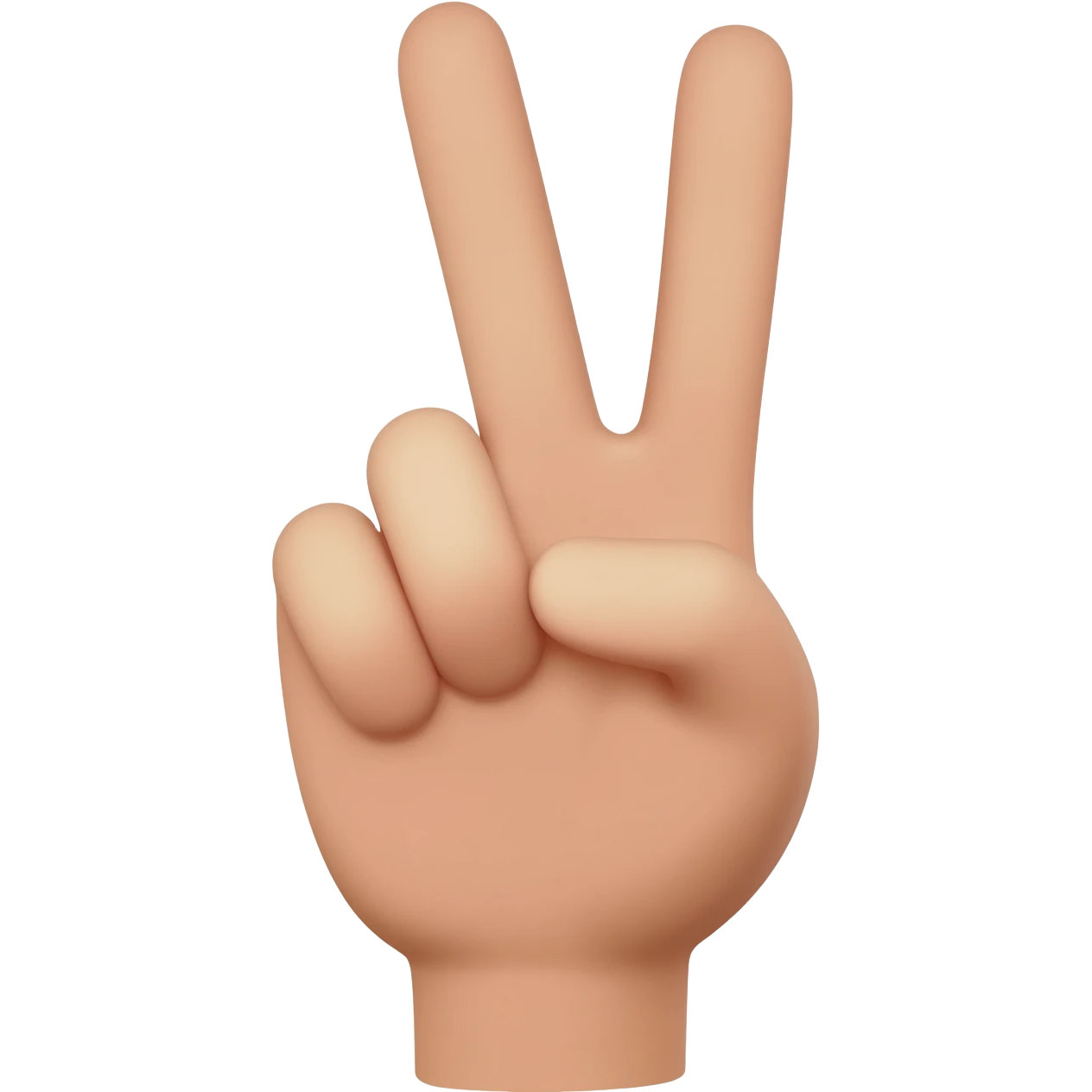 ✌️ but the fingers are bent slightly forward emoji