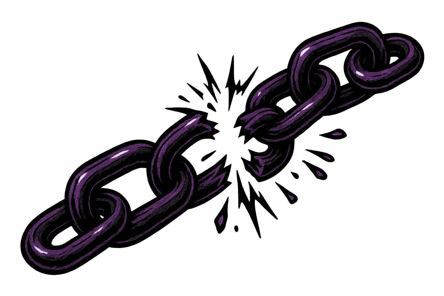 emo style black and purple broken chain emoji