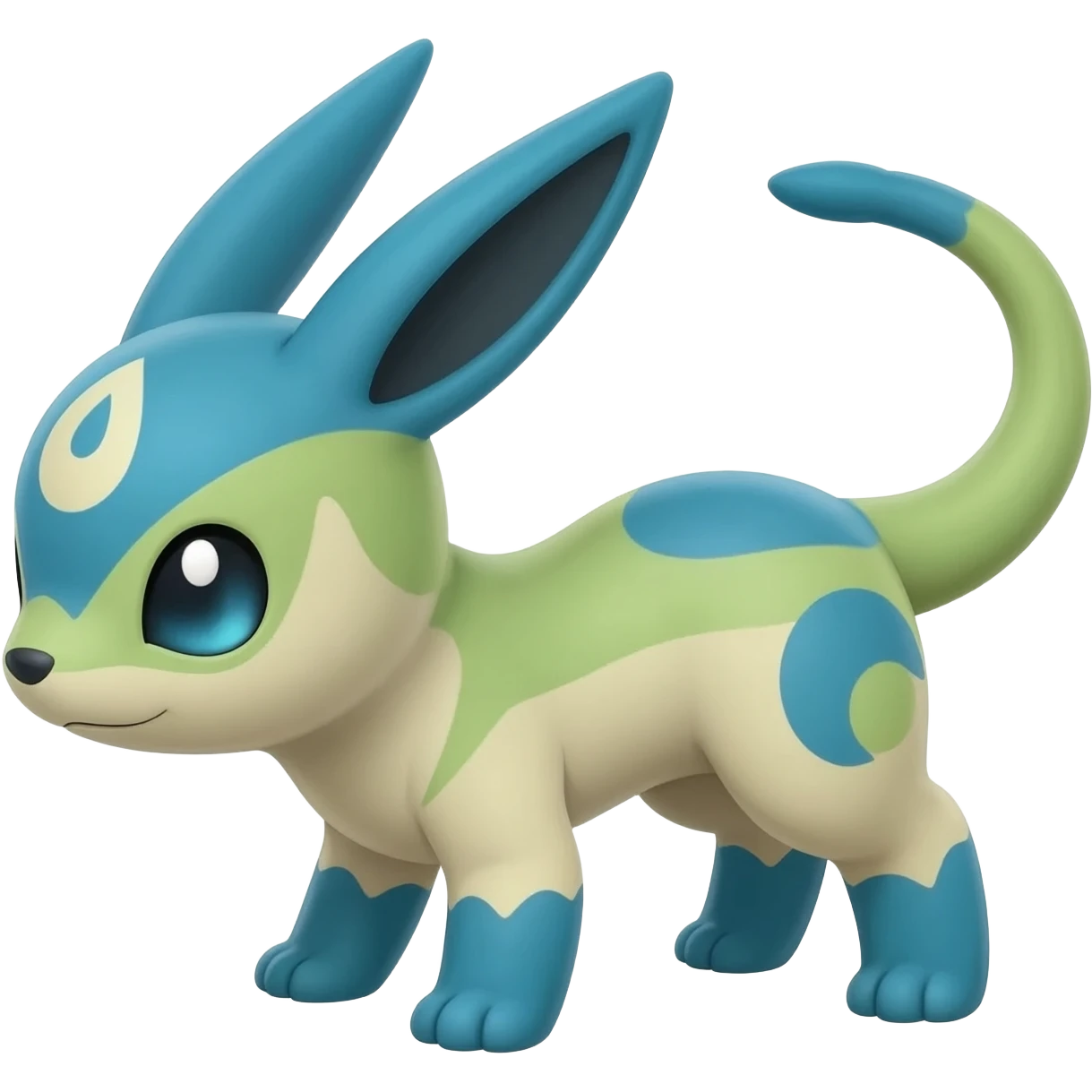 Rare realistic dark edgy badass epic pretty beautiful handsome gorgeous aesthetic colorful vibrant Vernid-Trico-species-Fakemon-creature by LiLaiRa, 4 legs, 1 tail, random markings, (full body) emoji