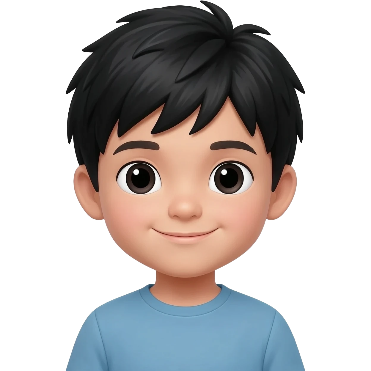 Make a cute boy with black hair emoji