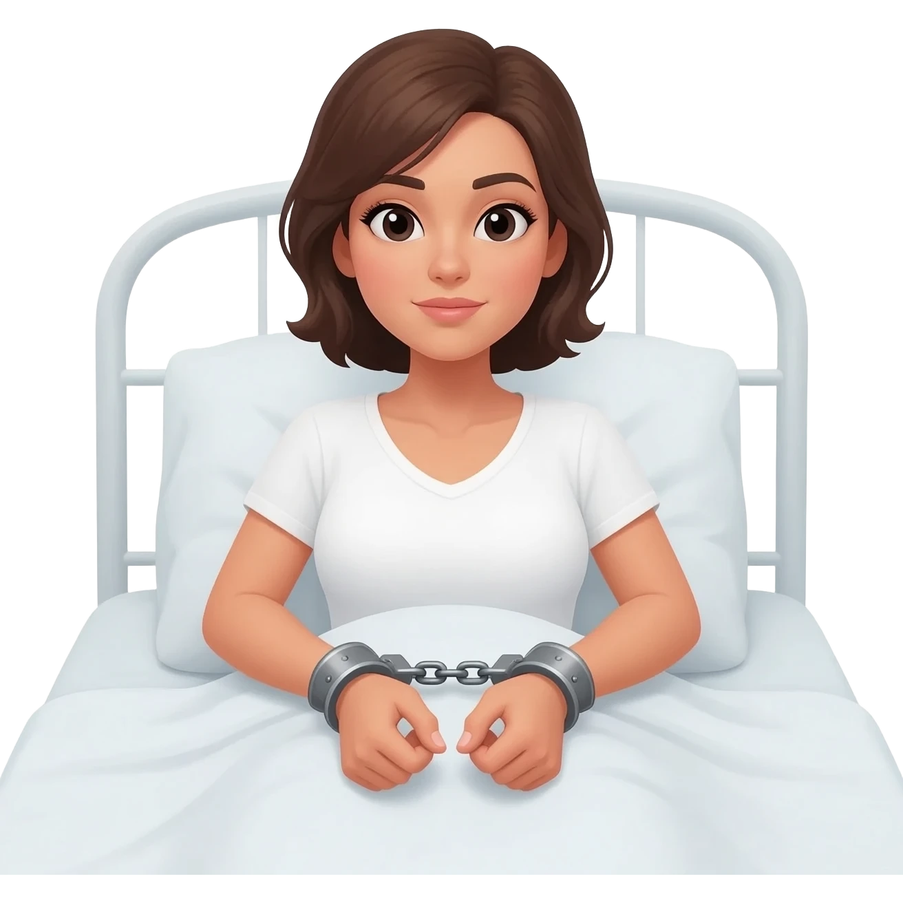 Women Handcuffed to bed emoji