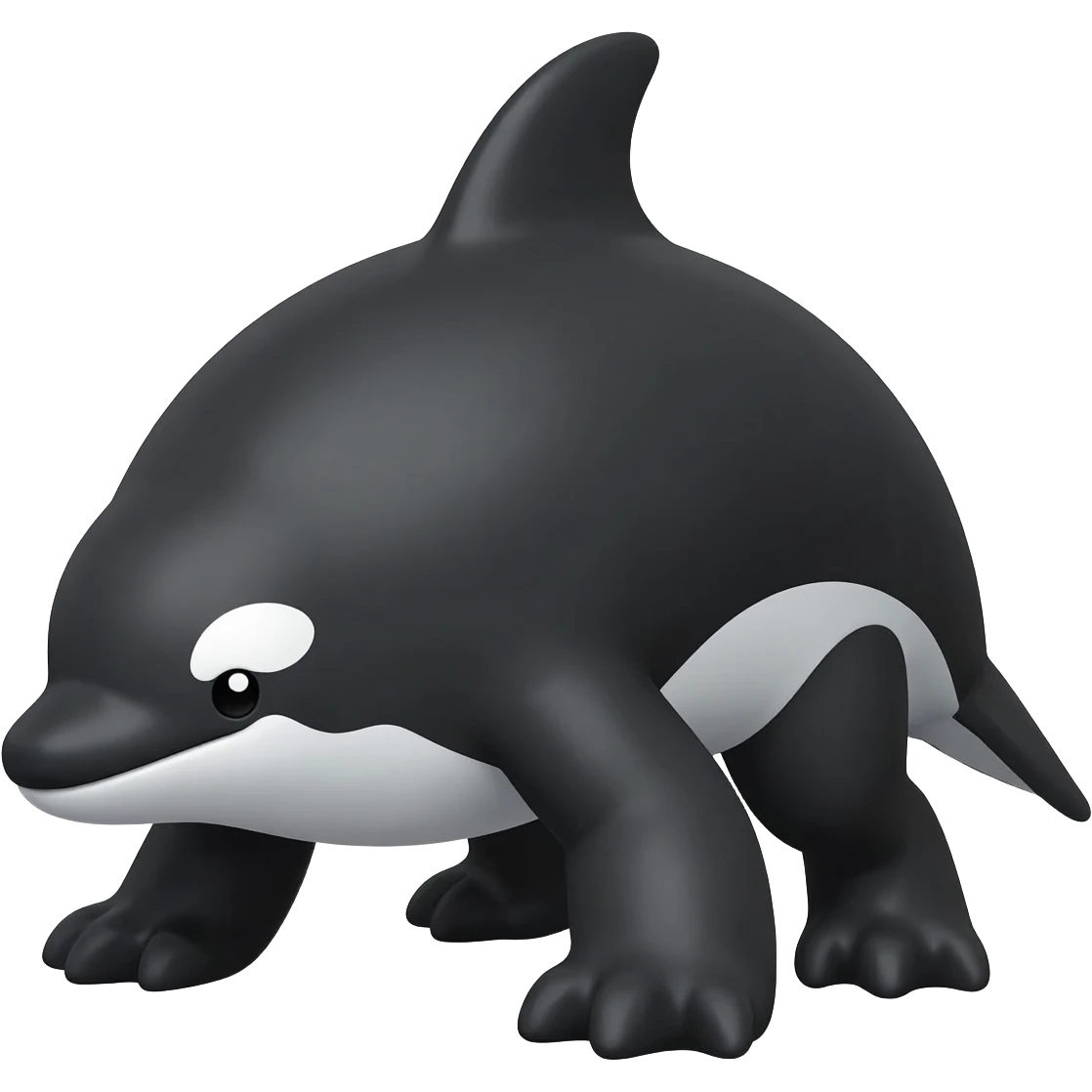 Black and white smooth glossy soft hot spotted Meloetta-Dialga-Orca-Vaporeon-Pokémon-Fakémon-fusion-hybrid-creature (full body), 4-legged,  emoji