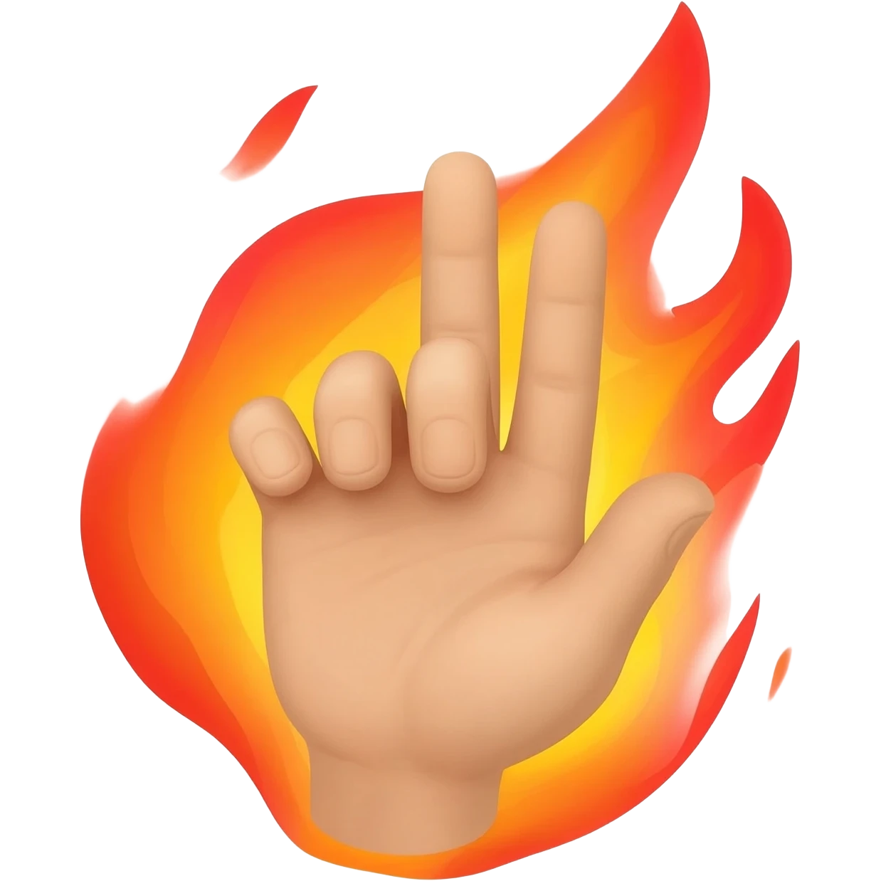 Royal coda hand flame emoji