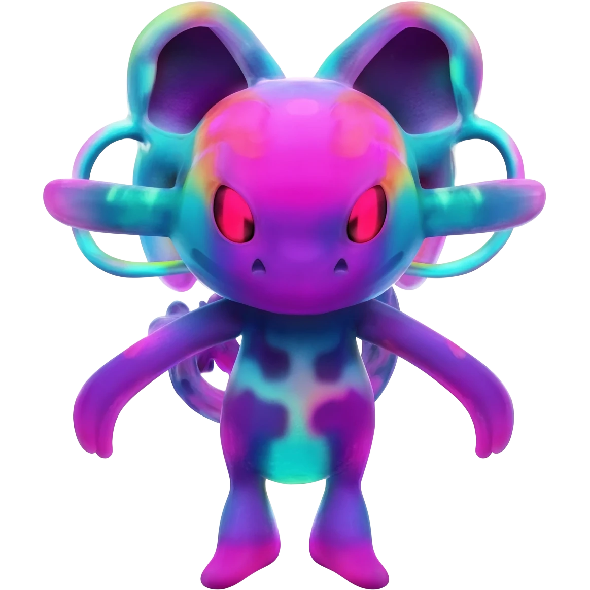 An exotic neon colorful unique bizarre eccentric Fakémon-creature emoji