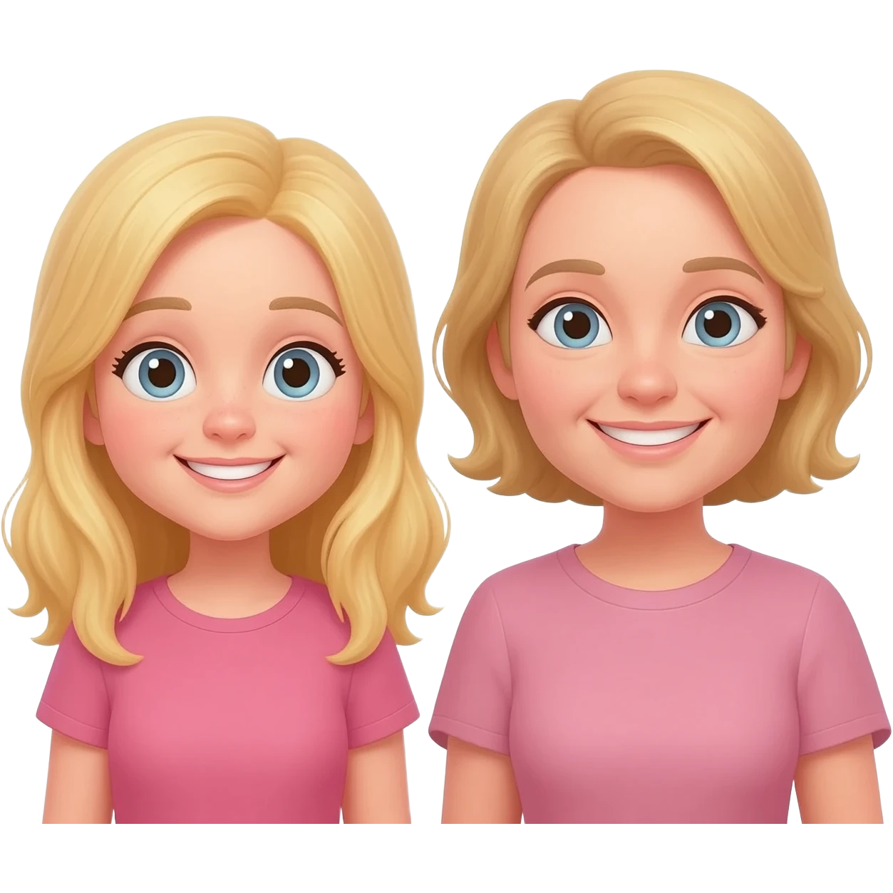 Blond kid girl and blond mum emoji