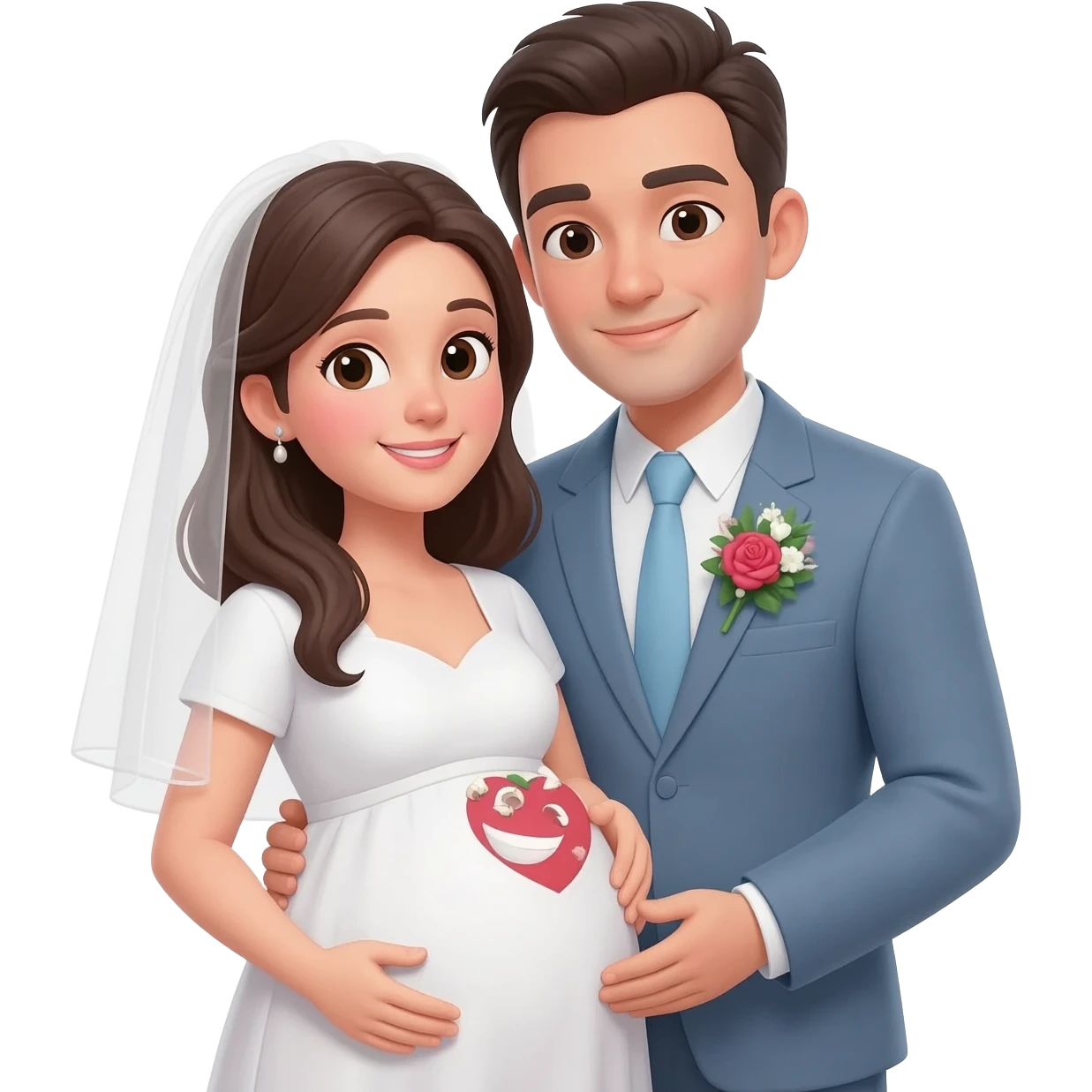 Mais um homem casando com a mulher de grávida emoji