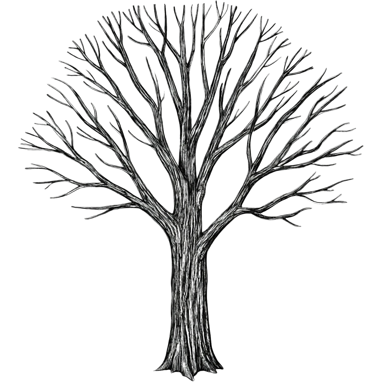 line drawing tree emoji