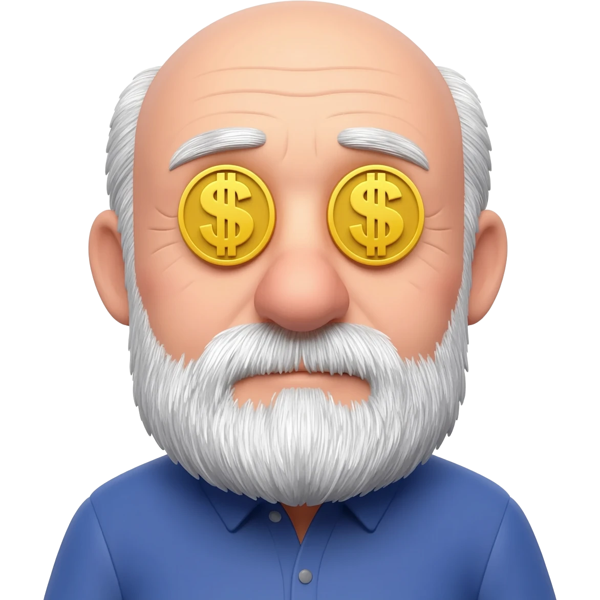 emoji grand-pa with dollar eyes emoji
