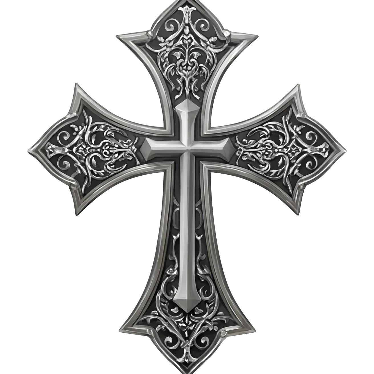 Silver knight templar cross emoji