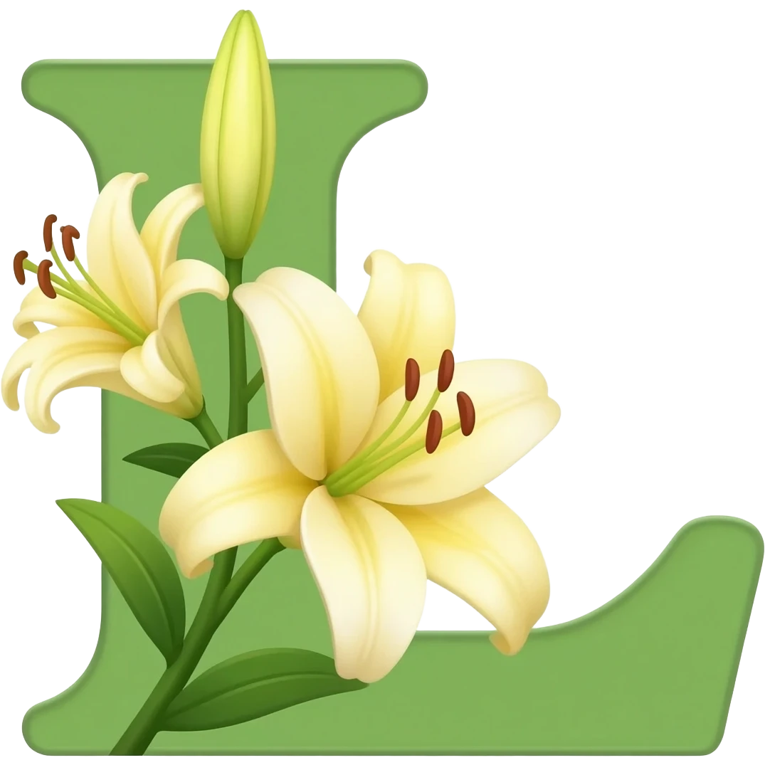 БУКВА L С ЛИЛИЯМИ emoji