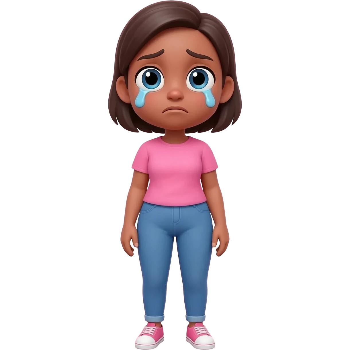 mujer estresada de cuerpo completo cansada vestida de rosa emoji