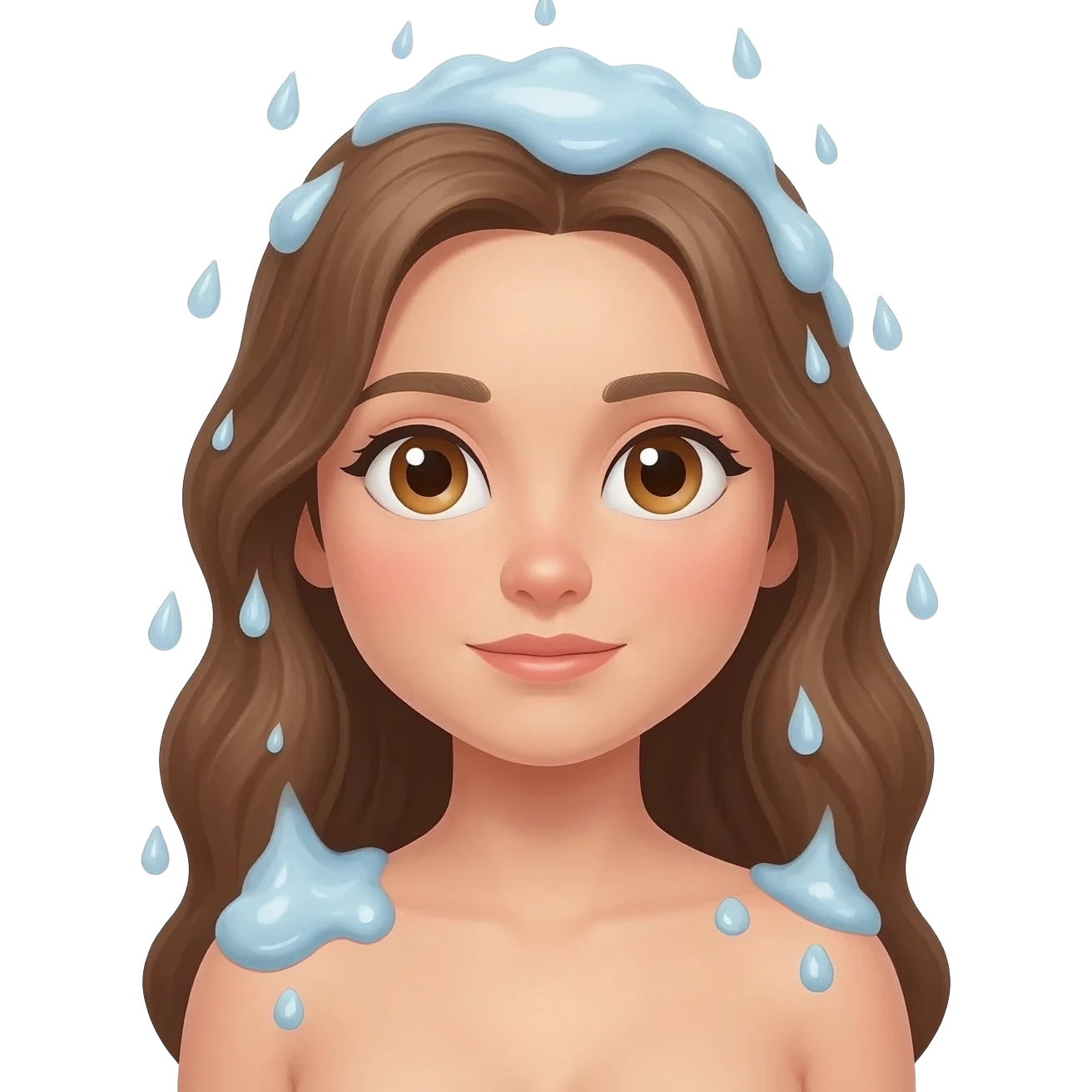 A naked girl in a shower emoji