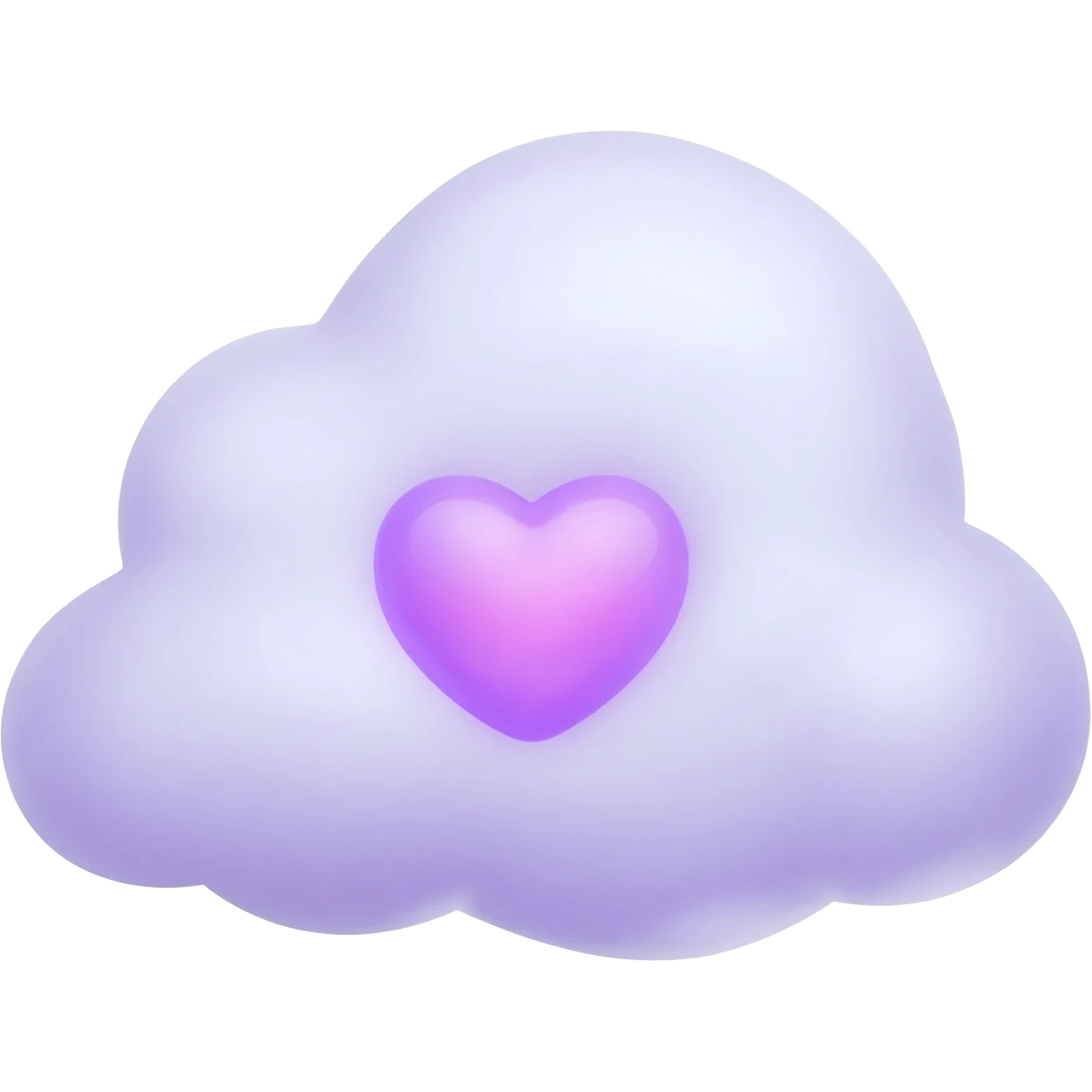 dream cloud with a light Purple Heart in it emoji