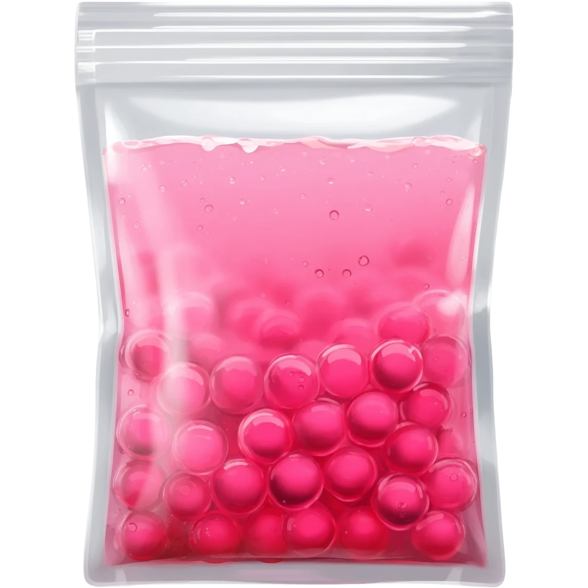 strawberry lemonade boba in a clear pouch emoji