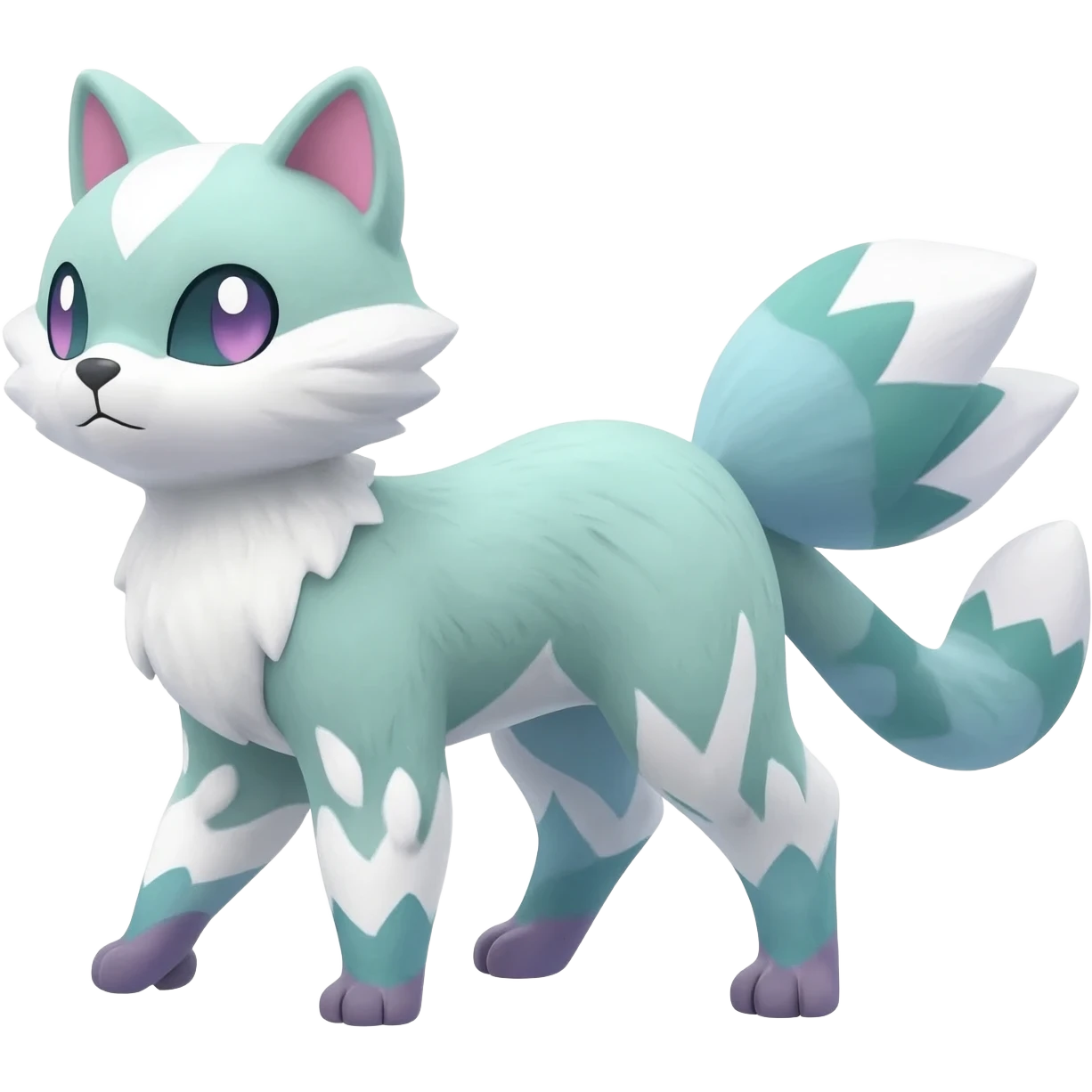 Meloetta-Vernid-Bobcat-Primagen-Fionbri-Trico-Protogen-hybrid-fusion-Fakémon-creature, full body emoji