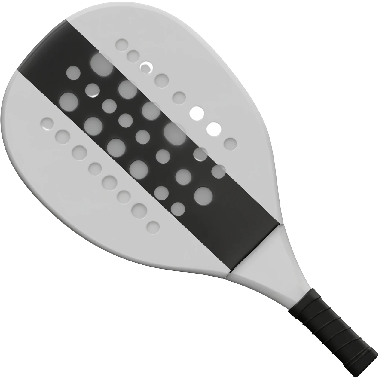 Pala de pádel blanco con negro en diagonal sin fondo emoji