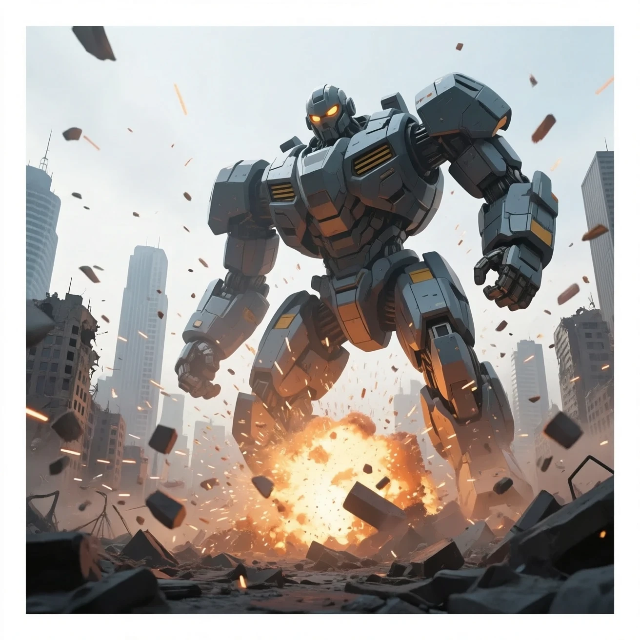 16. giant mech titan battle emoji