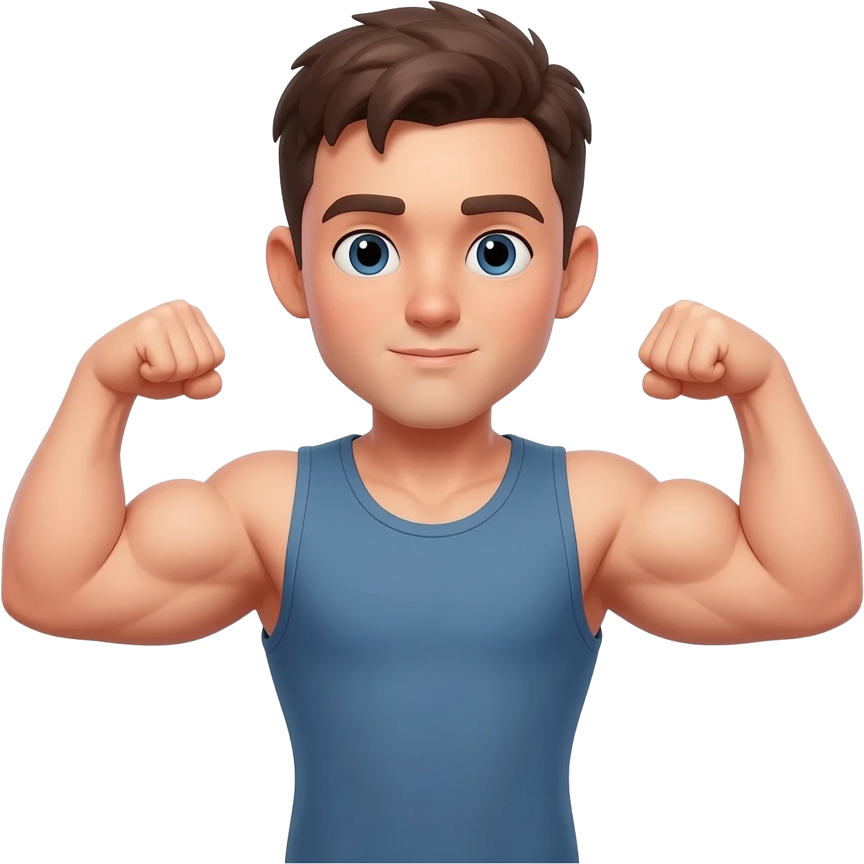 Hombre mostrando los brazos musculosos emoji