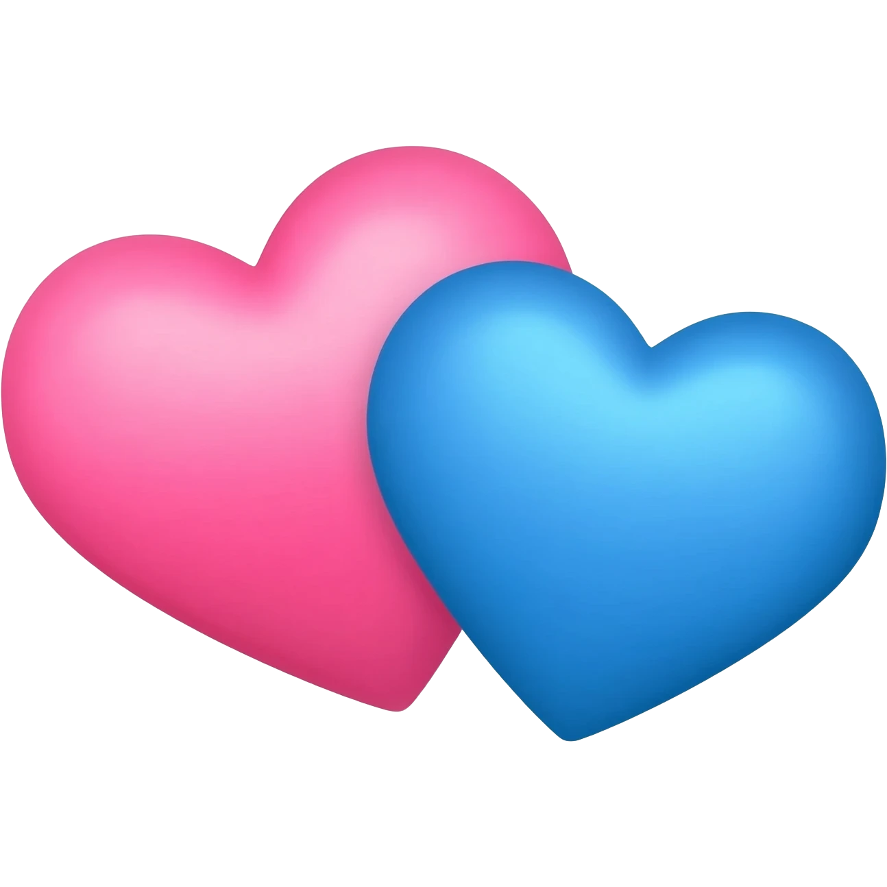 💕 this emoji with the same in blue not overlapping emoji