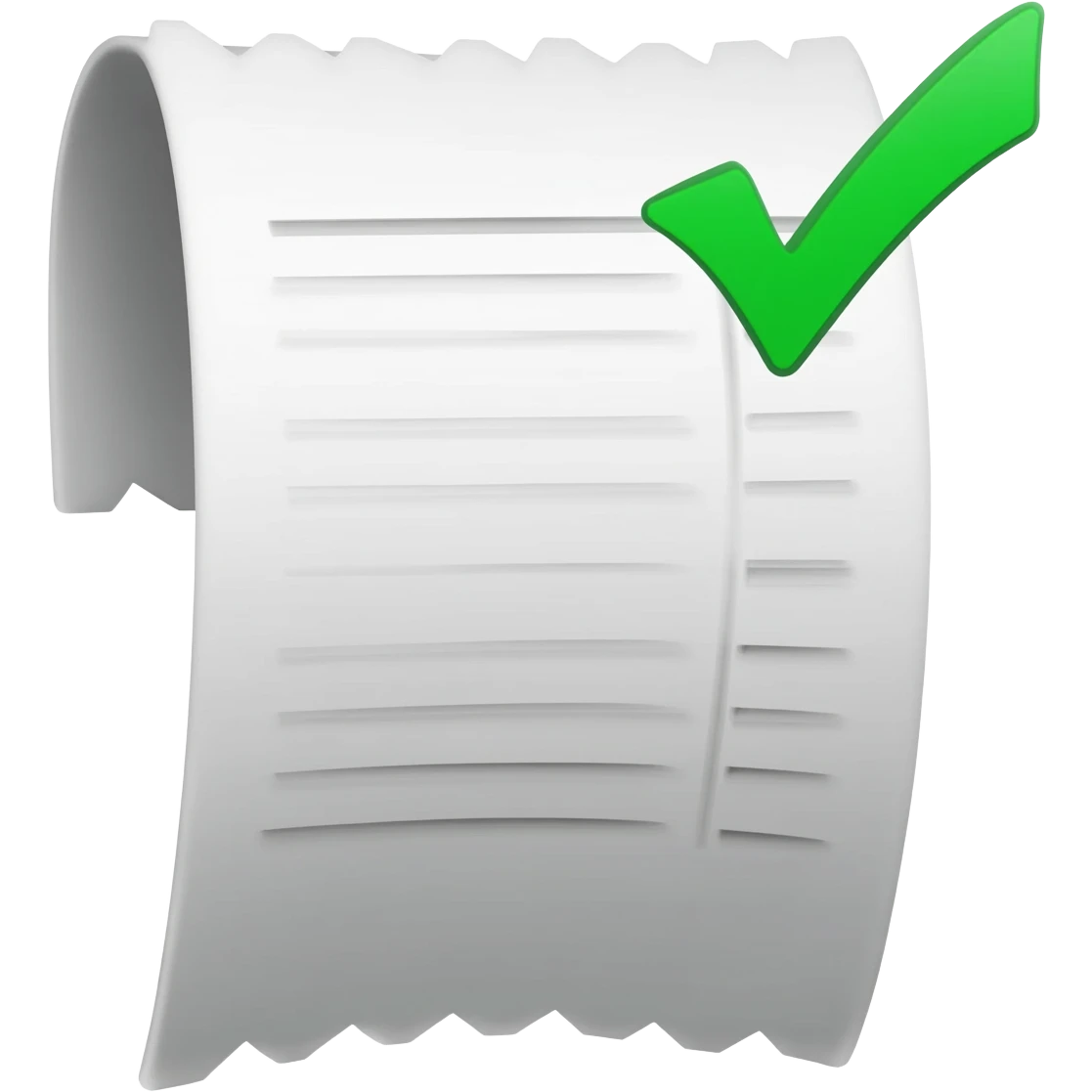 receipt with a green check mark emoji