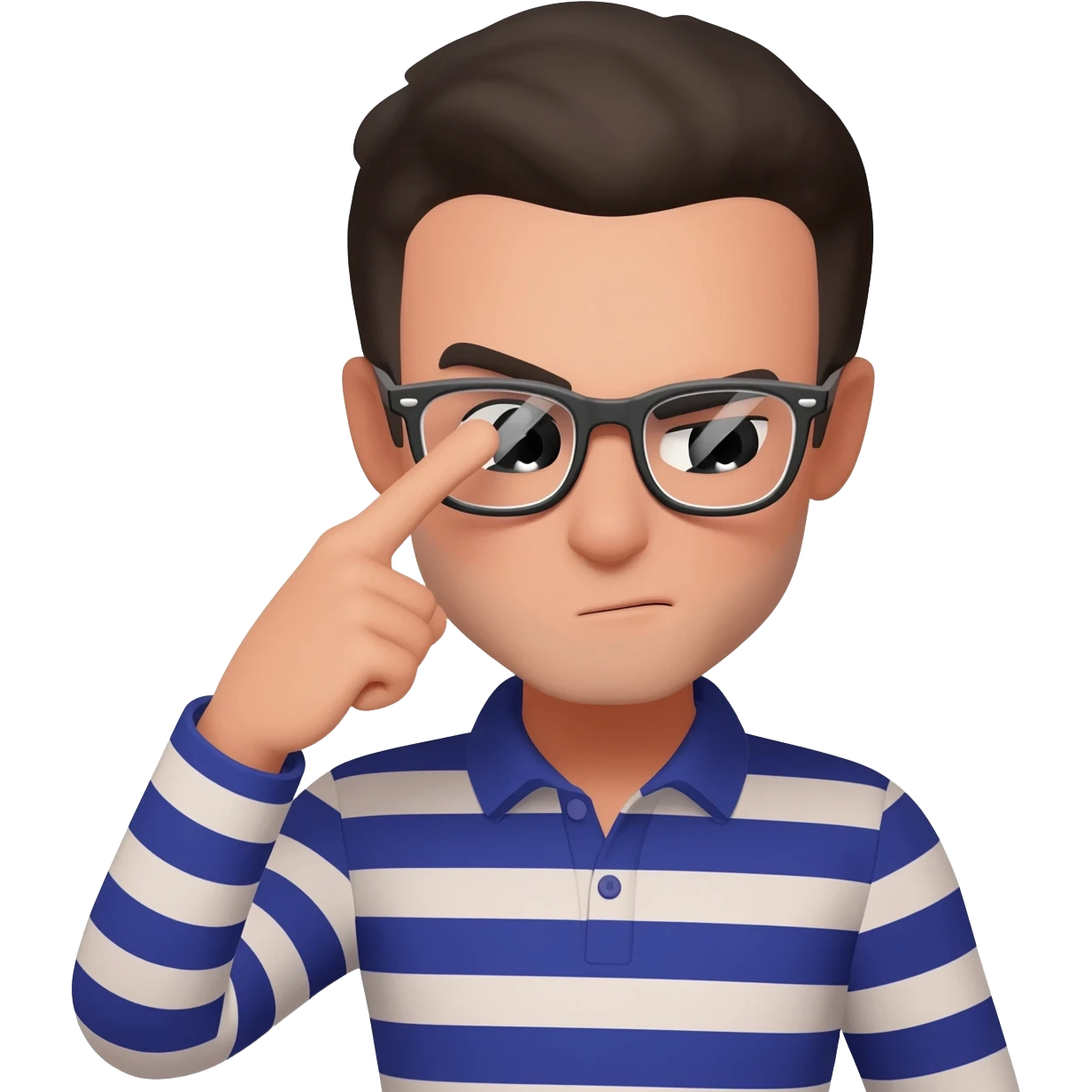 Orignal emoji Moving your glasses down with pointing finger and looking over them emoji