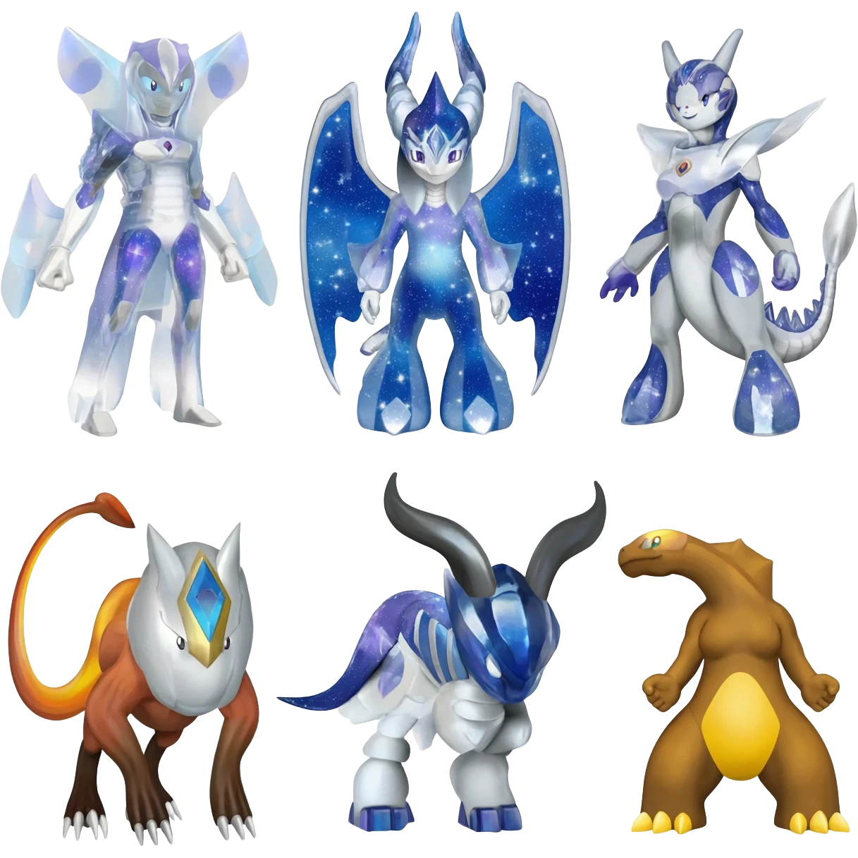 Shiny Starry Trico-Nargacuga-Silvally-Absol-Digimon-fusion emoji