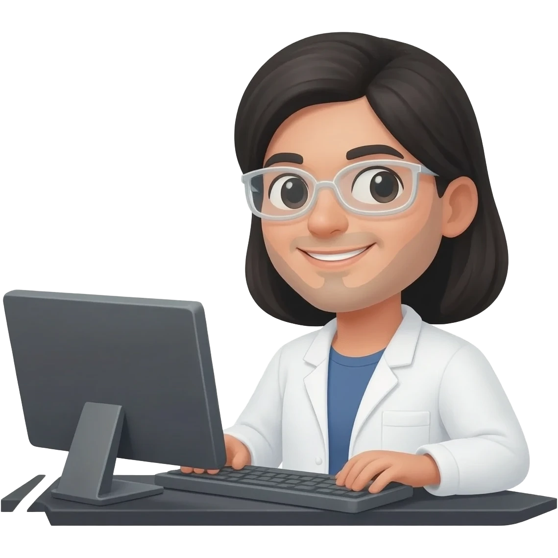 Génère moi un informaticien avec un soleil en train en train d'apprendre emoji