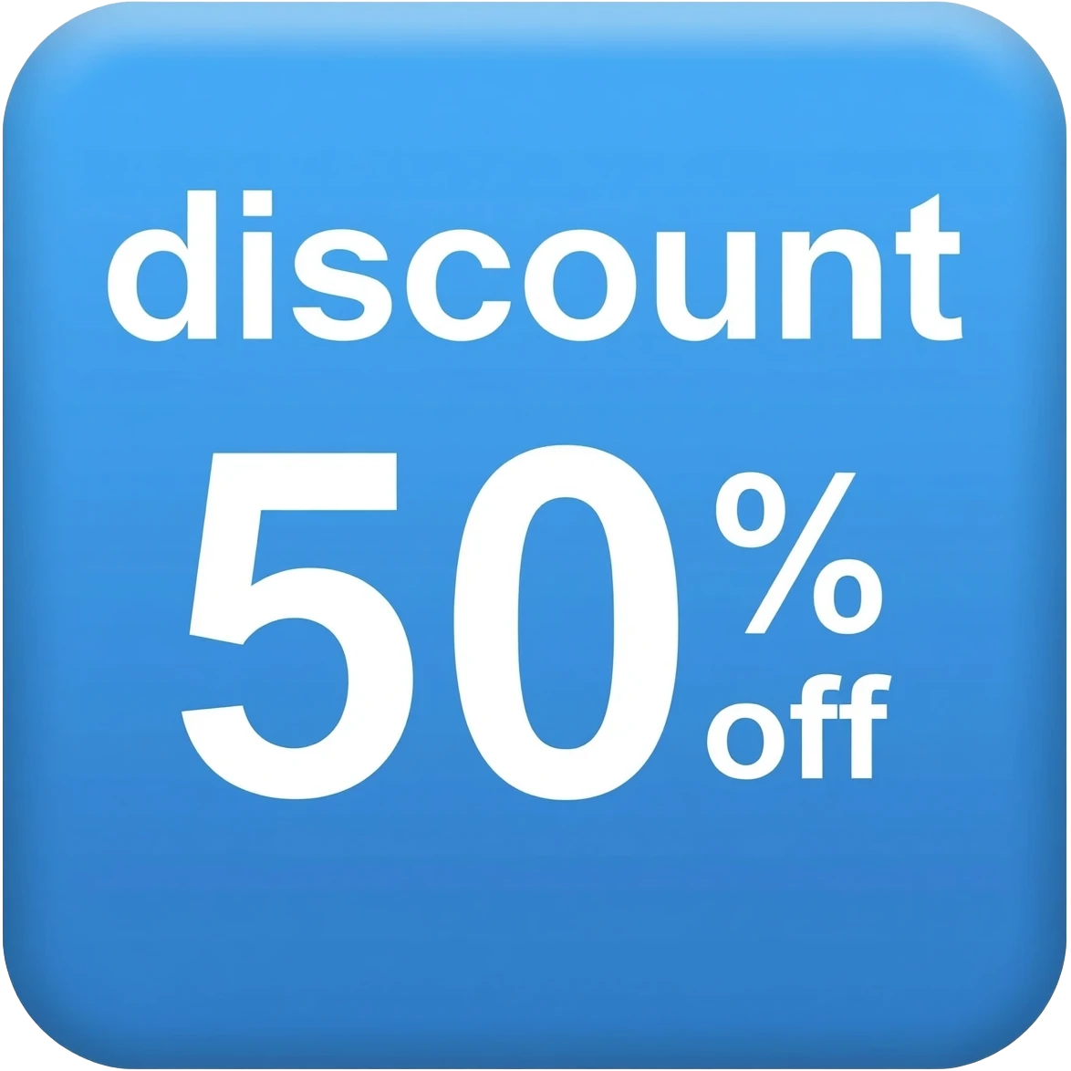 discount blue 50% emoji