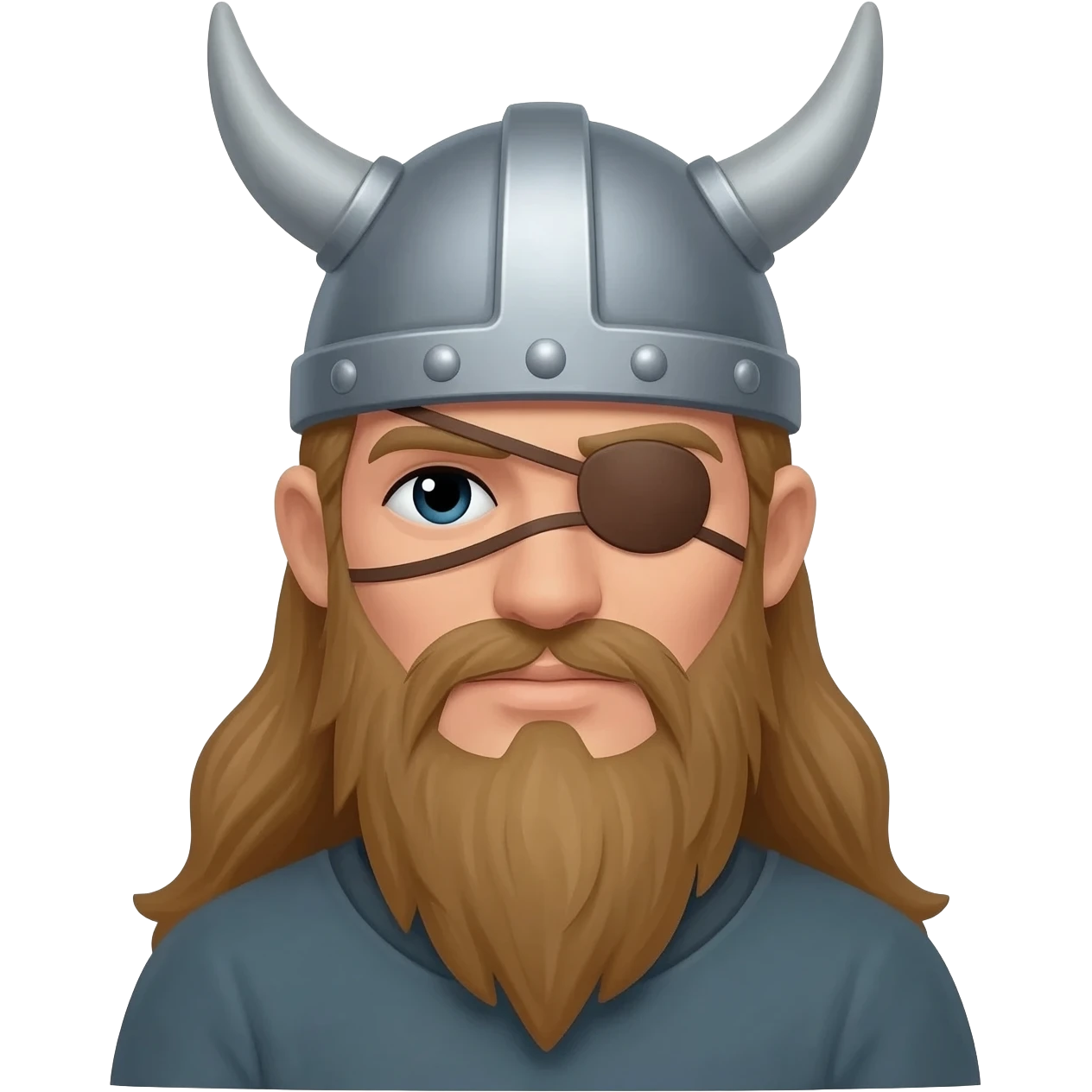 Viking emoji with eye patch emoji