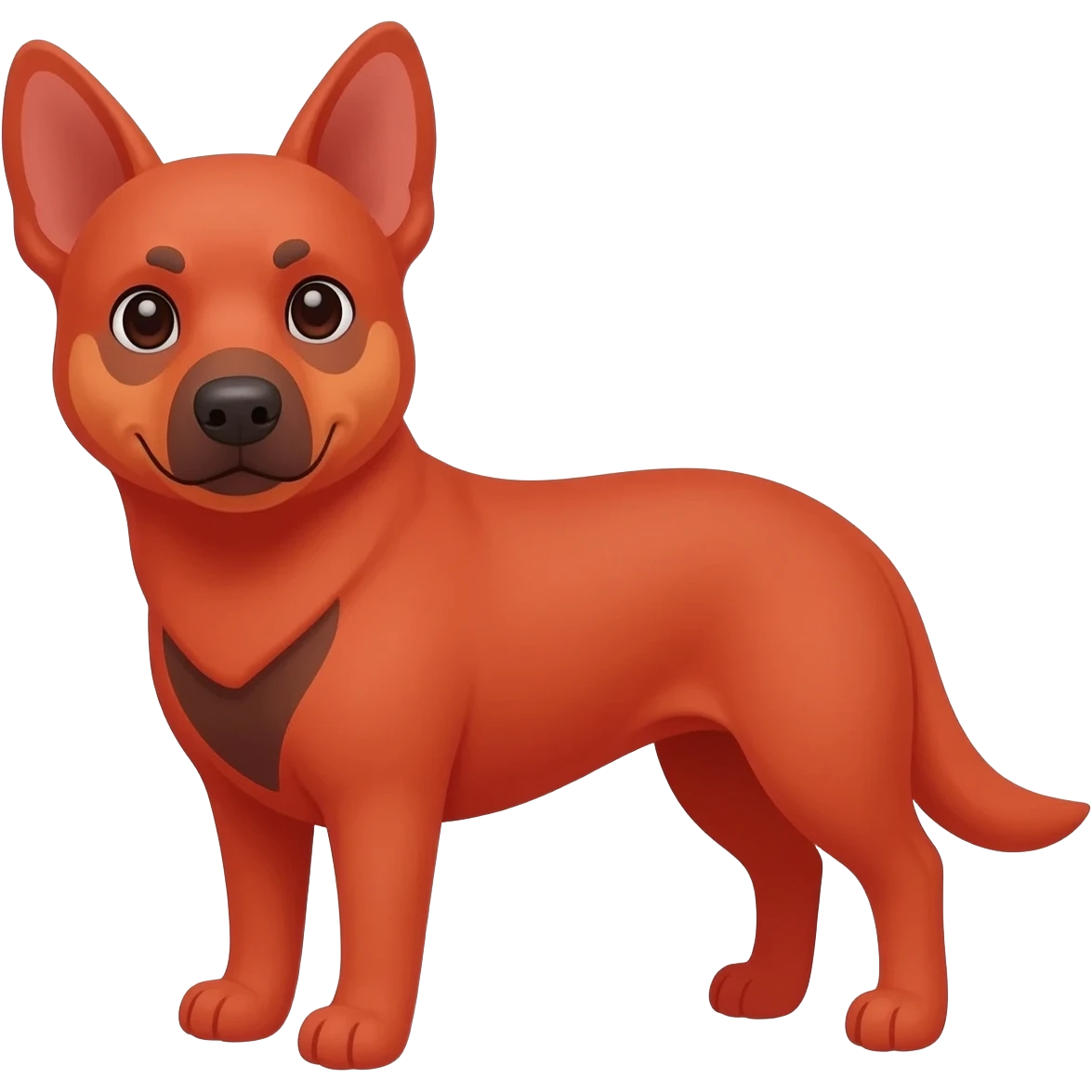 All red body and chest with dark muzzle, bentley Australian cattle dog emoji